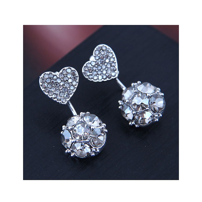 LRC Anting Tusuk Fashion Silver 925 Silver Pin Zirconium Stud Earrings A59422