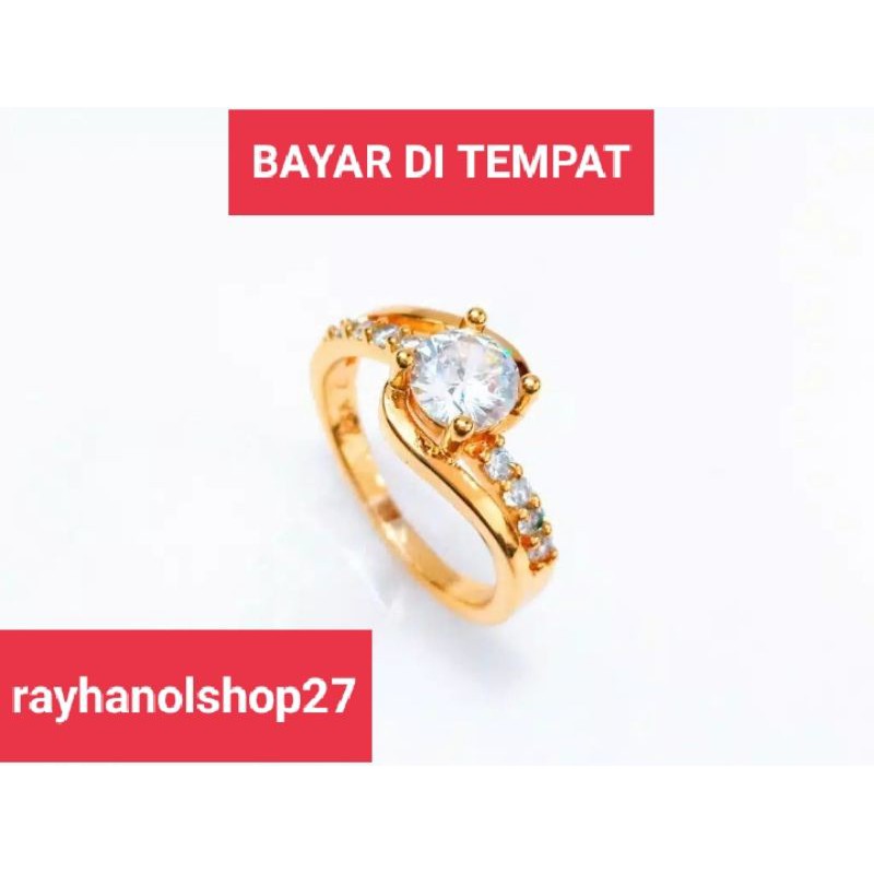 Cincin xuping mata satu permata lapis emas gold