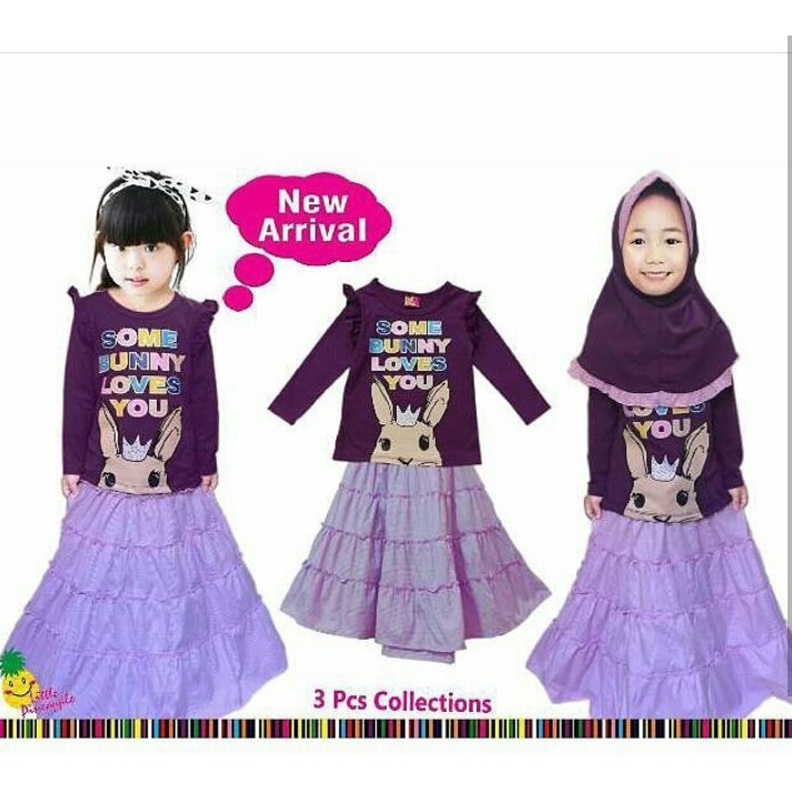 Setelan muslim anak/Setelan muslim anak cewe/Baju anak cewe/Setelan anak cewe