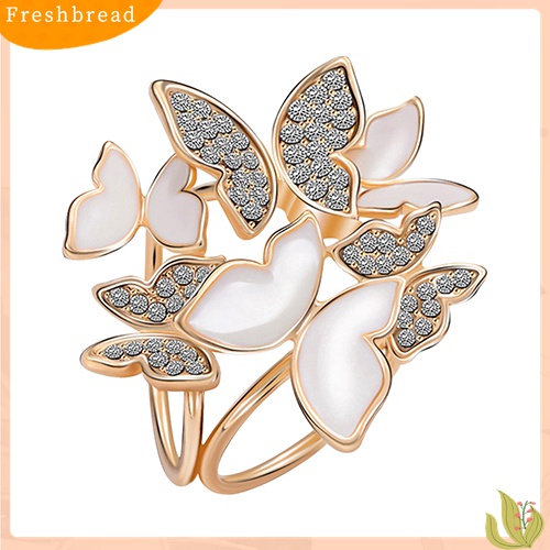 Fresh| Bros Pin Butterfly Cluster Bulat Hias Kristal Berlian Imitasi Untuk Aksesoris Scarf Wanita