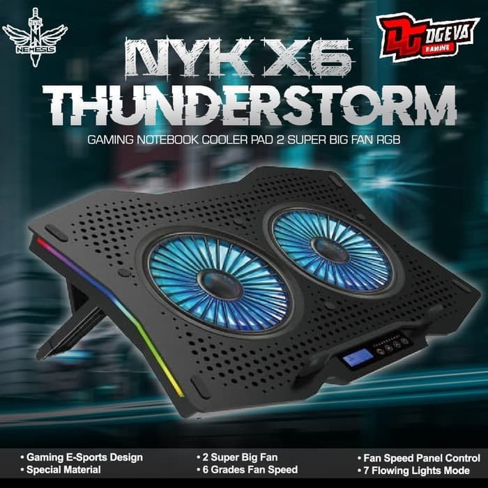 NYK X6 Thunderstorm RGB LED Cooling Pad Laptop / X-6 ThunderStorm