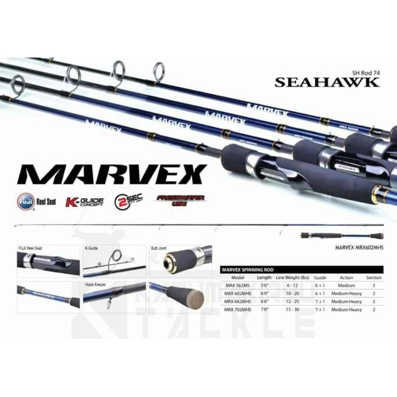 Joran Casting Jigging Seahawk Marvex 180cm 198cm 210cm