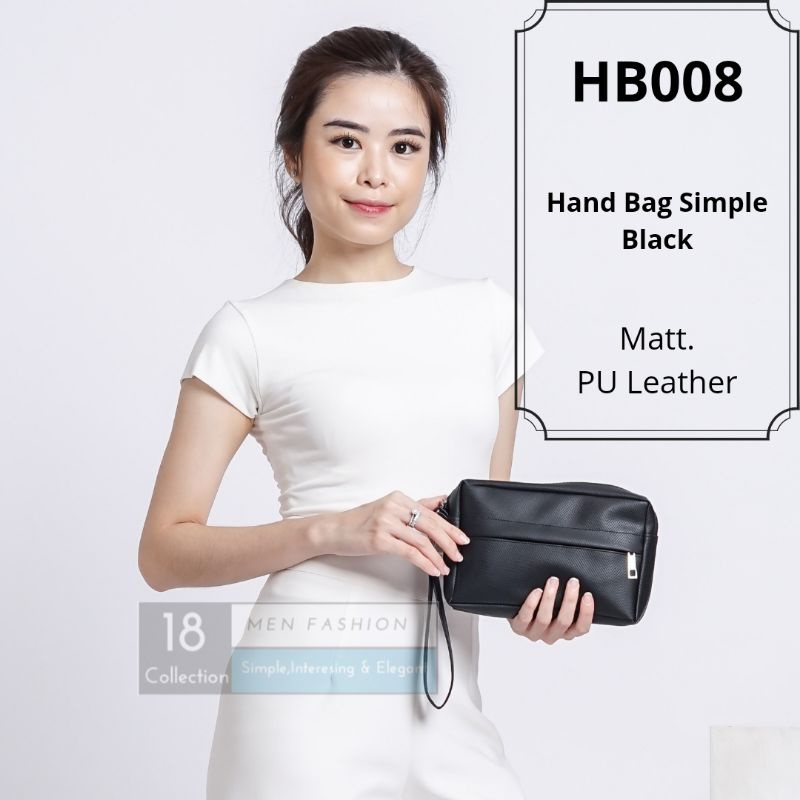 [Bisa Cod] Pouch Handbag Wanita Bahan Kulit &amp; Parasut