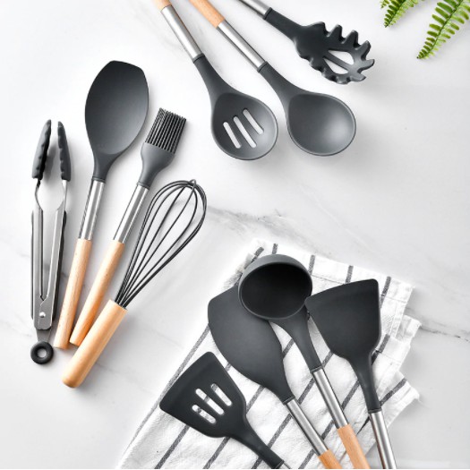 Peralatan Perlengkapan Masak Sepatula Set Silikon Lengkap Sodet Silicone Sotil Spatula Silikon Tahan Panas Sutil Silikon Set Tahan Panas