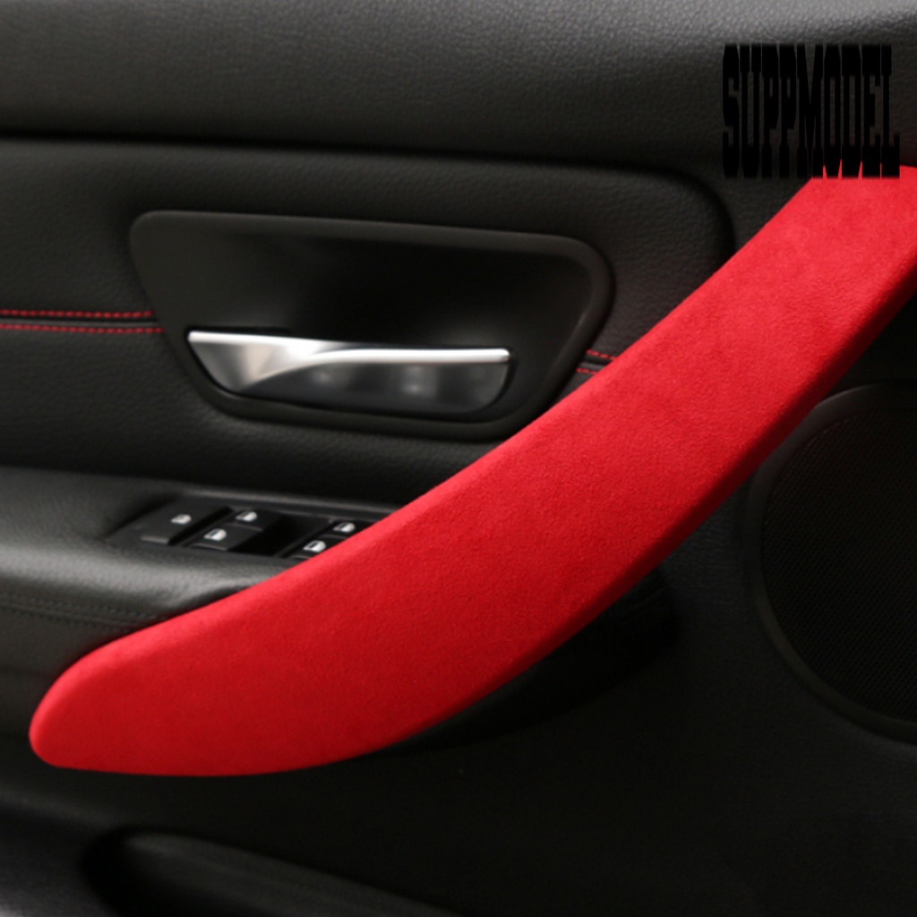 Suppmodelx 2Pcs Stiker Trim Panel Pintu Mobil Bahan Kulit Suede Untuk 3 / 4 / 3GT / 2013-2019