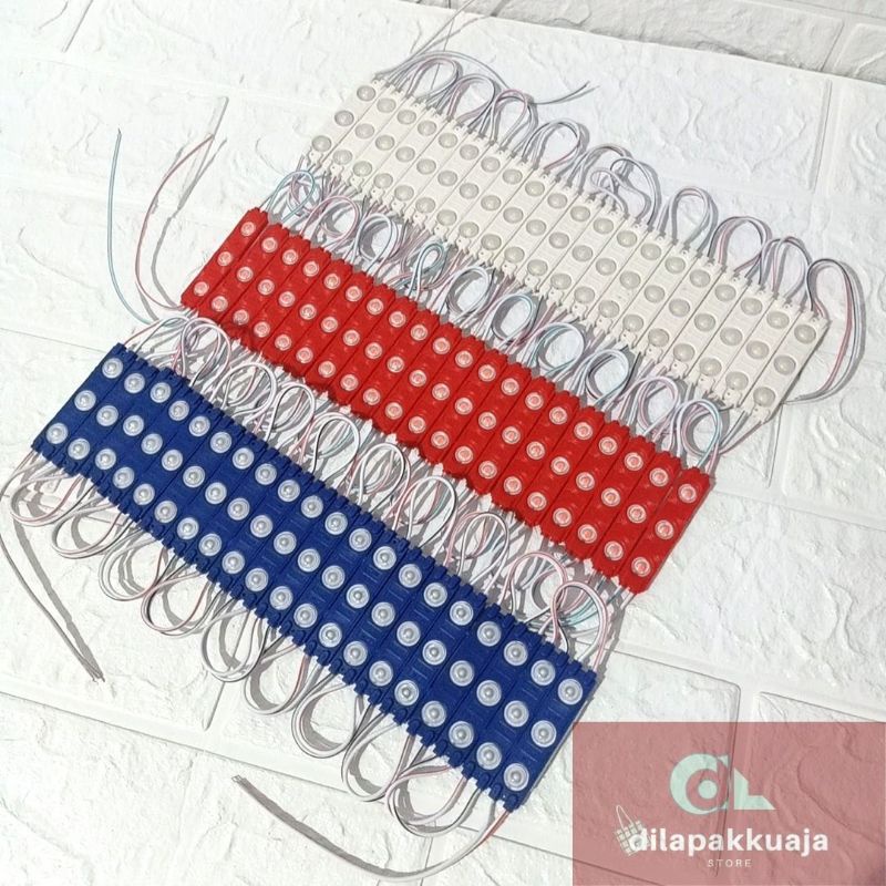 Lampu LED Module Modul 3 Mata 12v 1.2w RoHS LED Mata Diamond Per Strip / Lampu LED Kolong Dashboard