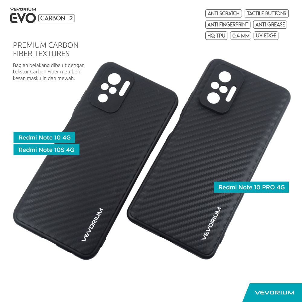 VEVORIUM EVO CARBON Xiaomi Redmi Note 10 PRO 10 10S 4G Soft Case Softcase