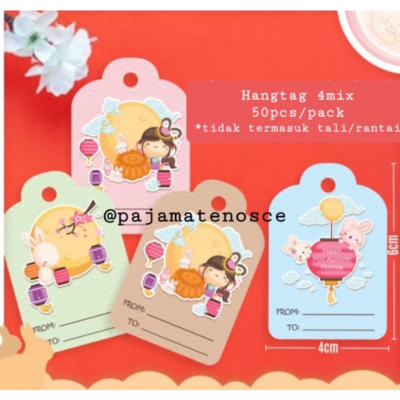 

50pcs Hang Tag Hangtag Dekorasi Mooncake Moon Cake Kue Bulan Hampers Kado Mid Autumn Festival Rabbit