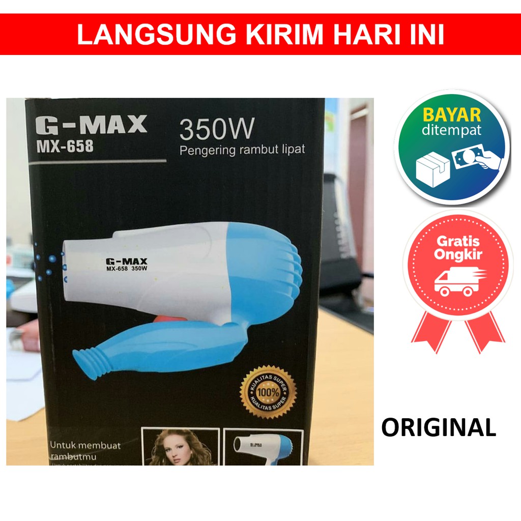 Hairdryer Hair Dryer Alat Pengering Rambut Lipat G Max G-Max Gmax Nova MX-658 N-658 N MX 658 1290
