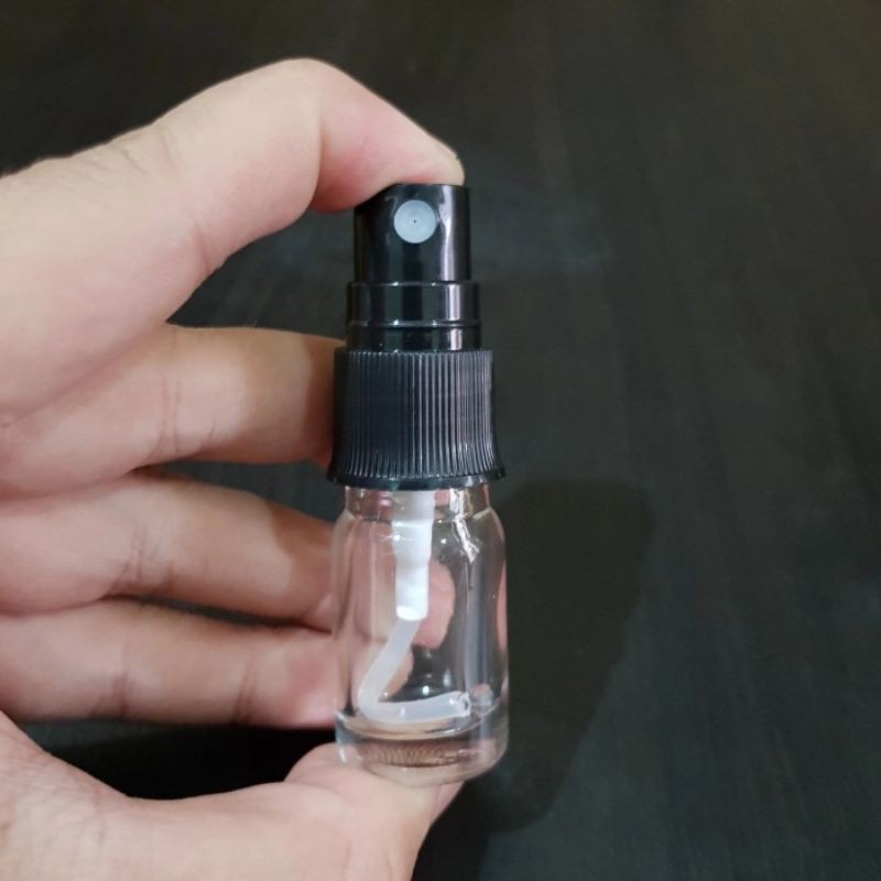 botol spray 5ml kaca bening / botol kaca 5ml tutup spray