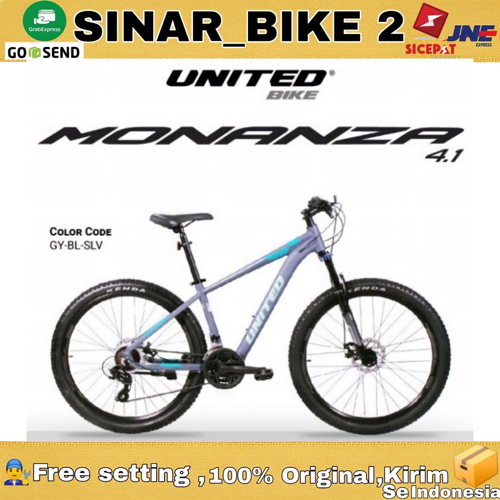 Sepeda Gunung MTB UNITED MONANZA 4.1 UK.27.5 Inch Alloy 3x8 Speed