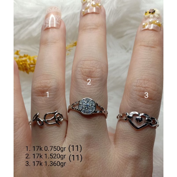 cincin emas Putih asli kadar 750