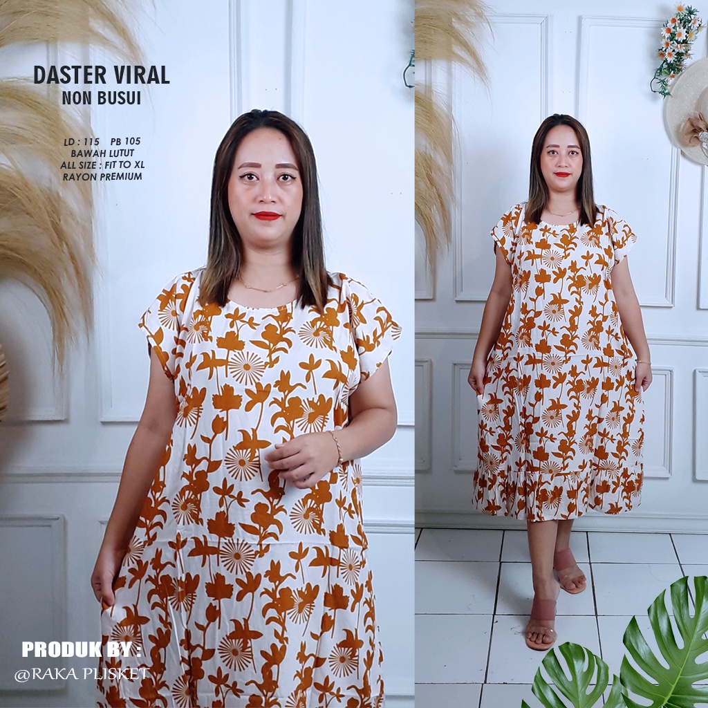 DASTER RUFFLE | DASTER VIRAL MOTIF | DASTER KEKINIAN | DASTER RAYON MURAH BAWAH LUTUT NON BUSUI-MOTIF 43