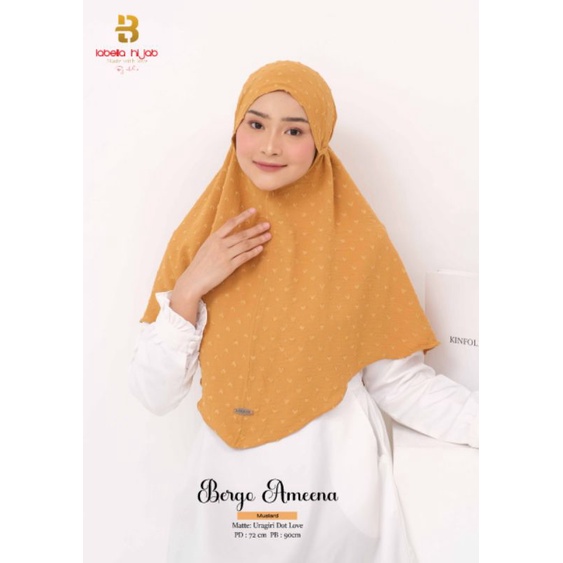 HIJAB BERGO AMEENA ORI LABELLA - Bergo Kekinian