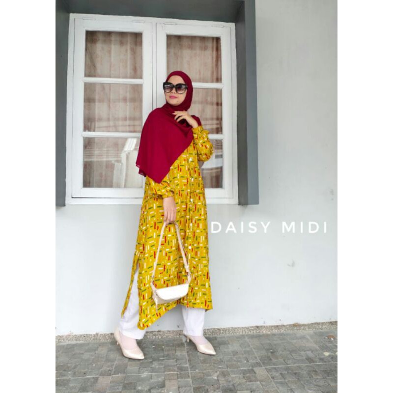 TUNIK DAISY MIDI DRESS MURAH