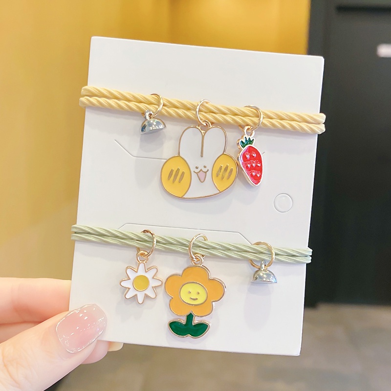 (2 pcs)kartun lucu gelang couple busana sederhana gaya Korea-F