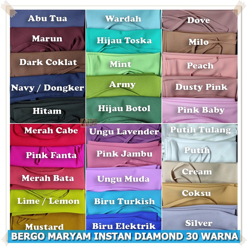 [FaFi] COD hijab bergo Diamond M/Bergo maryam/ nisma sakeena/ diamond hijab tanpa pet/Makassar murah-Random