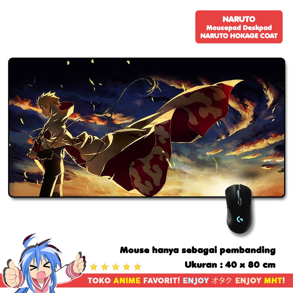 Mousepad Anime Gaming Deskpad Anime Naruto Hokage Coat