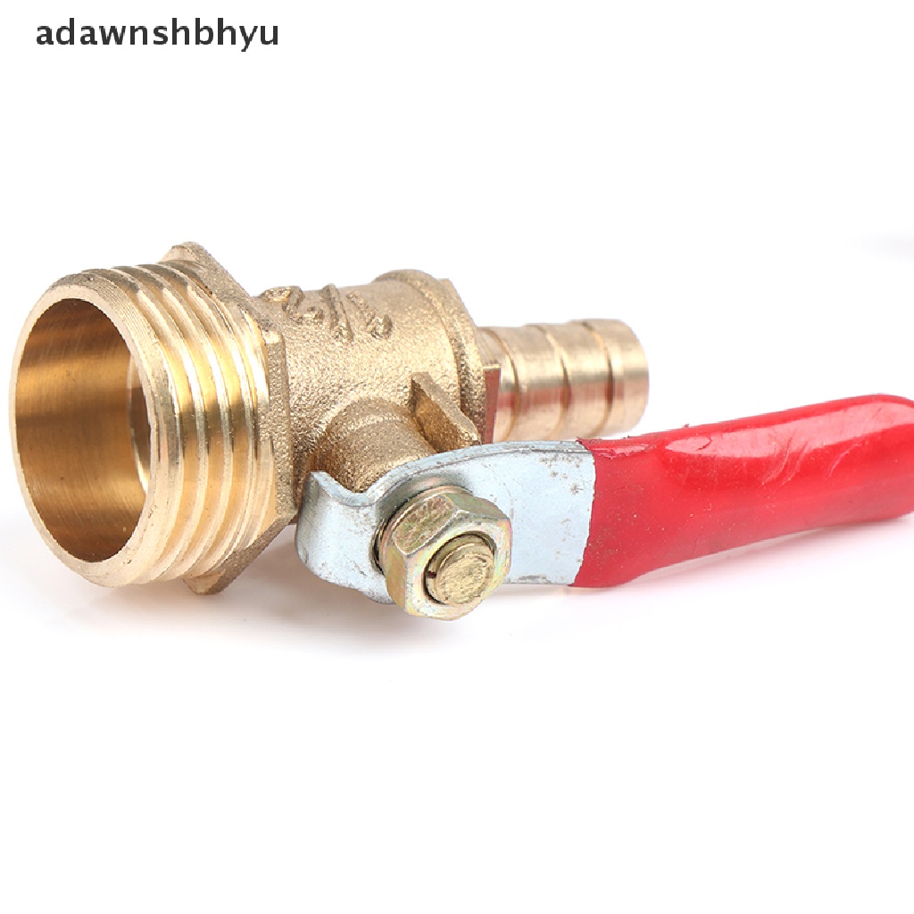 Adawnshbhyu Kuningan Ball Valve Selang Barb 1/4&quot; 3/8&quot; 1/2&quot; BSP Male Thread Connector Pipe Adapter