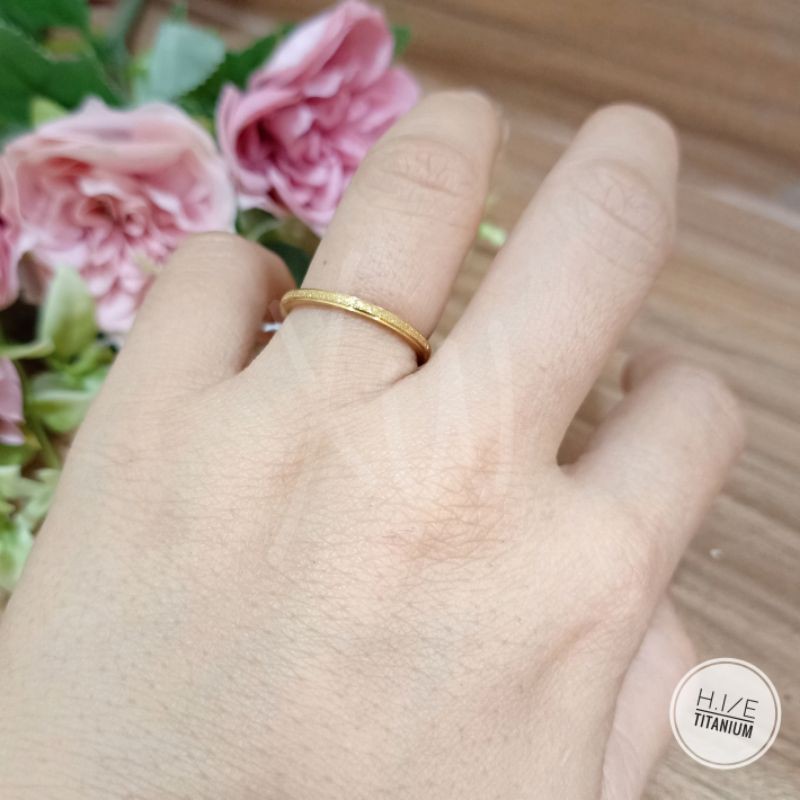 Cincin Titanium Pasir Tipis (size 5-10) CC639