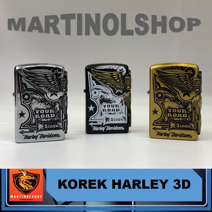 Korek Api Gas Model Zippo Motif 3D HARLEY DAVIDSON