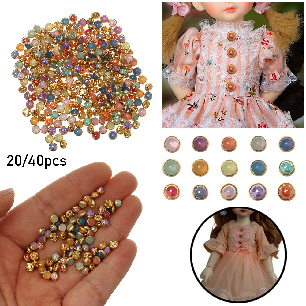 20 / 40Pcs Kancing Mutiara Mini Buatan Tangan untuk Aksesoris Rumah Boneka