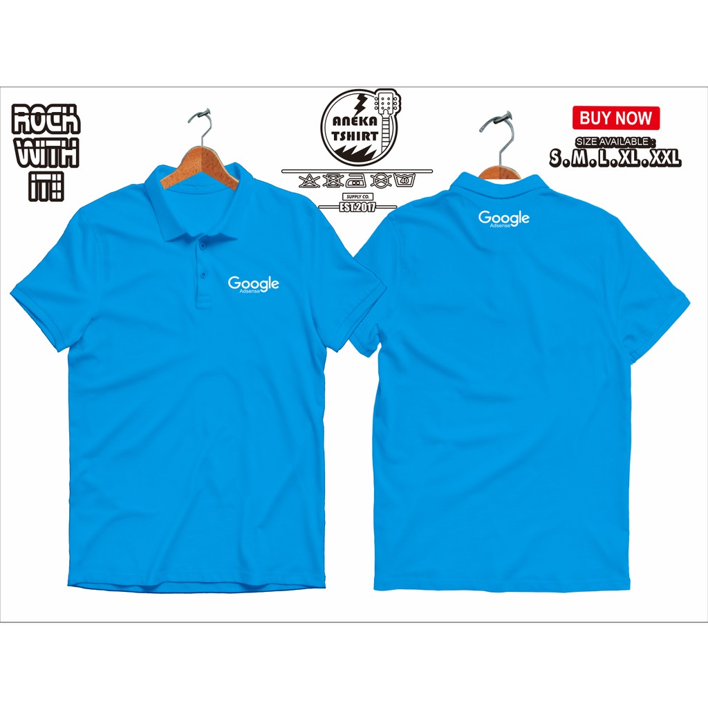 Poloshirt Kaos Polo Internet Marketing Google Adsense - Aneka Tshirt-BIRU TURKIS