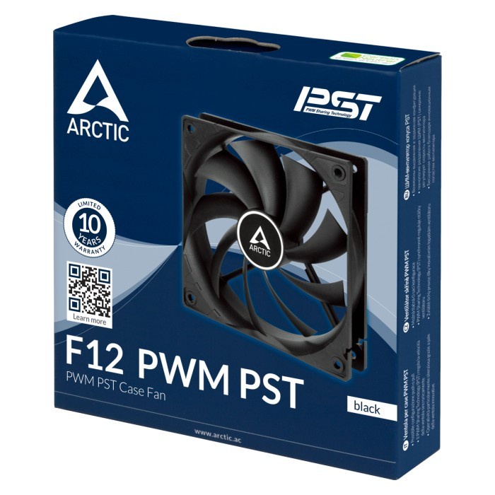 Fan ARCTIC F12 PWM PST - Black - Single Pack - 120mm 12cm Case Fan