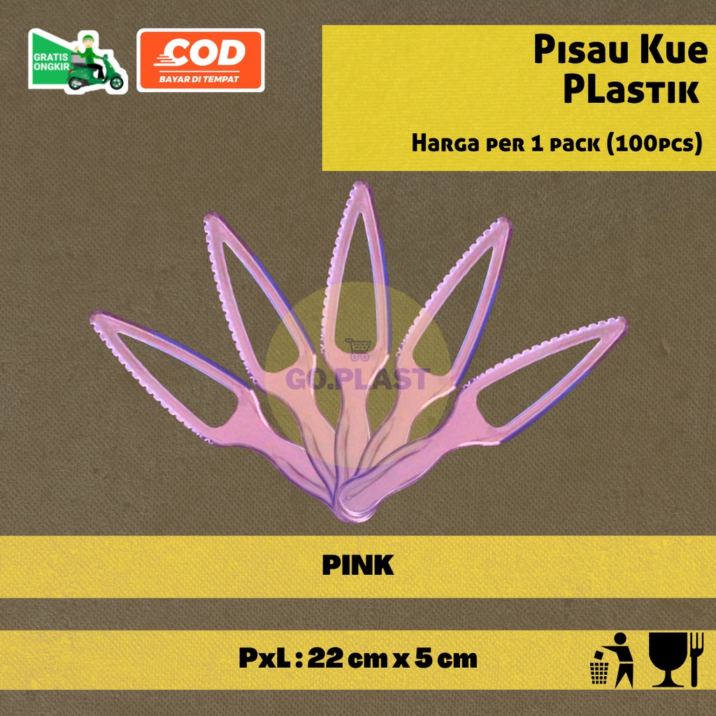 [100PCS] THREESTAR PISAU KUE TART PLASTIK STERIL