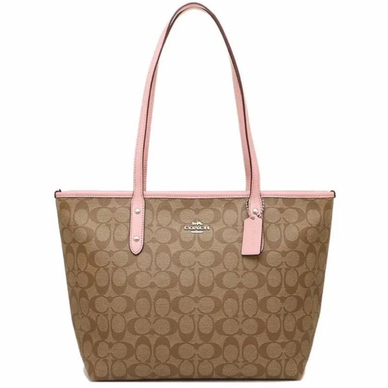 Coach City Zip Tote In Signature Canvas (C58292)