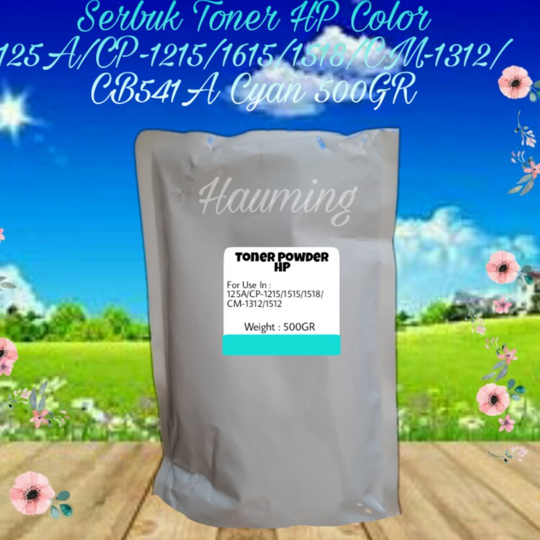 Serbuk Toner HP 125A CP1215 CP1515 CP1518 CM1312 CM1512 CP 1215 1515 1518 CB541A Cyan 500gr