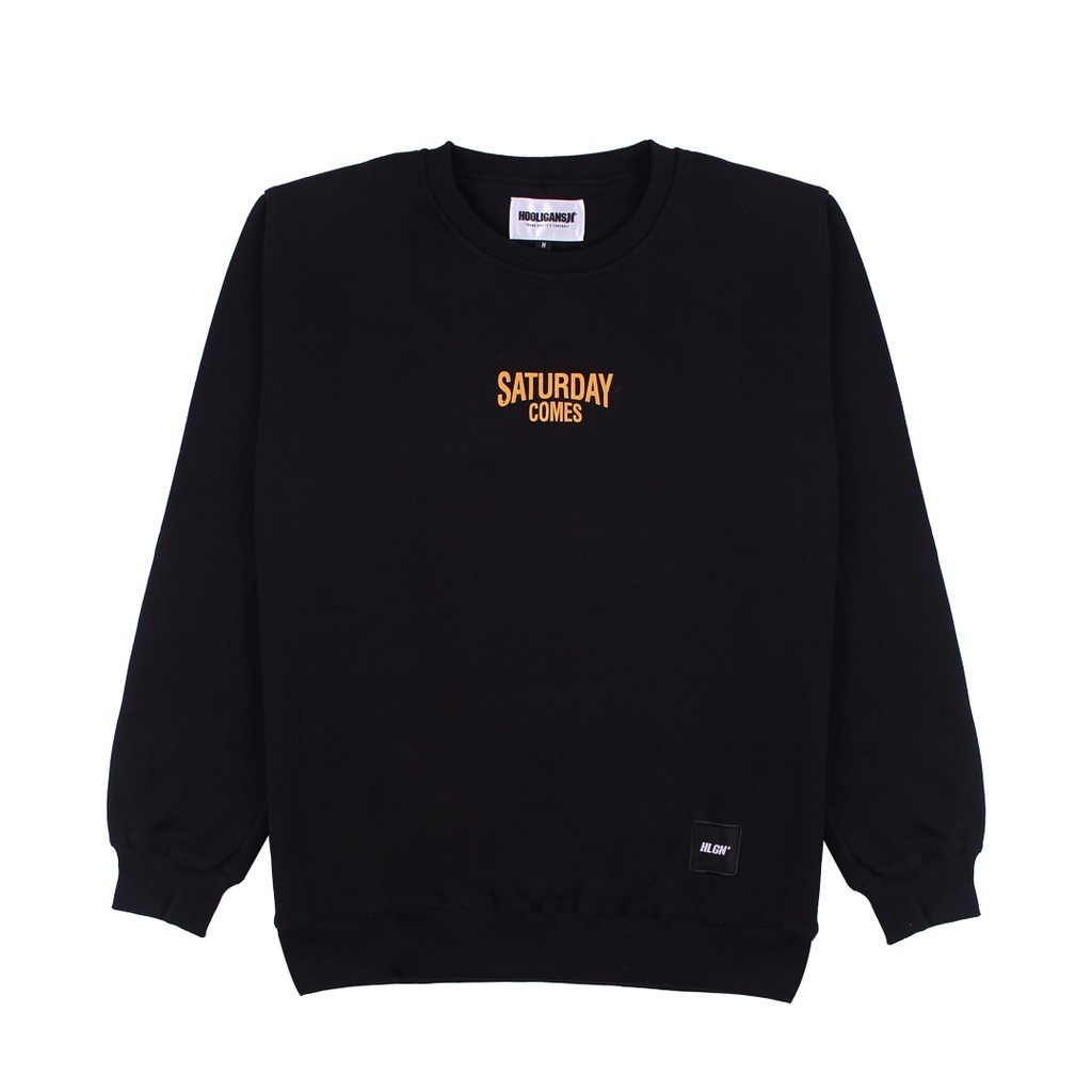 Hooligan Sweater Crewneck Saturday Comes Black Yellow