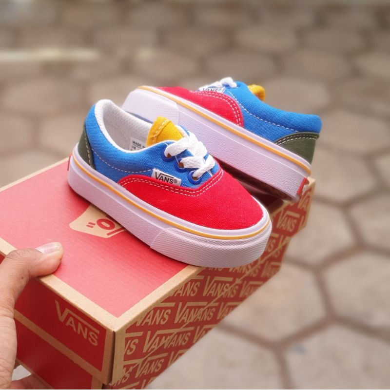 Sepatu vans anak Era multicolor denim krem pink 20 - 35