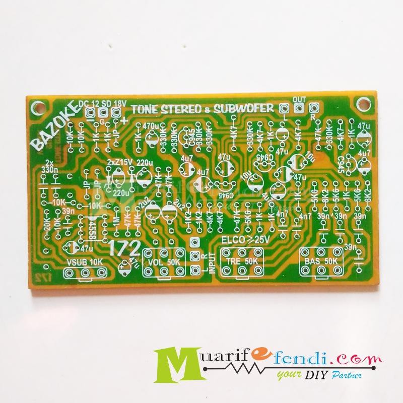 PCB Tone Control Stereo TR Plus Subwoofer JRC4558
