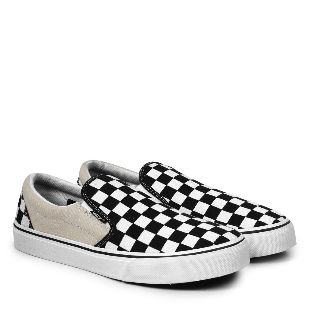 Bisa cod Sepatu Vans Slip On clasic sepatu pria checker board berbagai macam motif tengkorak, catur, og, toecap untuk kuliah dan traveling