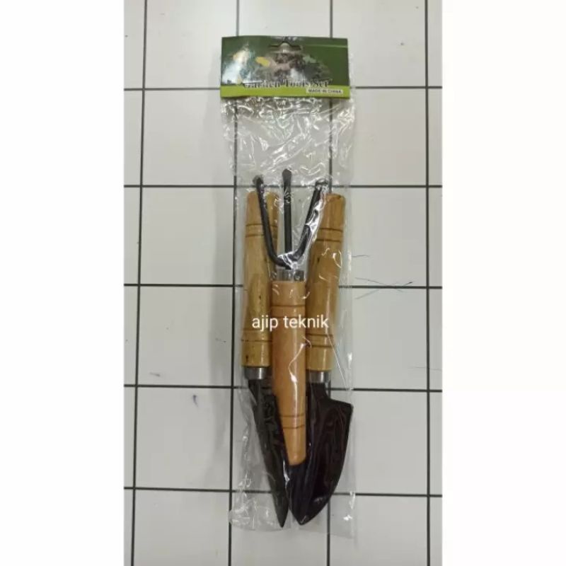 Sekop mini 3pcs gagang kayu termurah