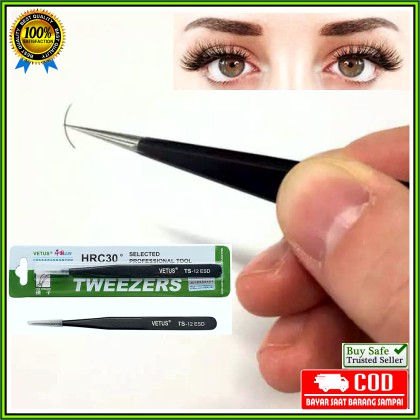 PINSET EYELASH Extension Tweezer bulu mata PINSET Bulumata LURUS Serbaguna VETUS