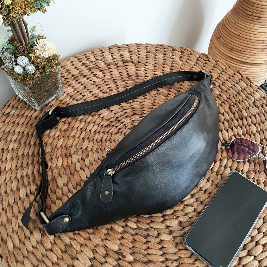 Tas Pinggang Kulit Sapi Wanita Bahan Asli Sapi Premium Garut