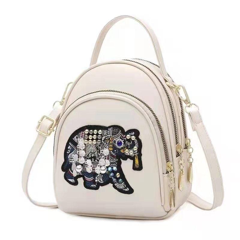 BJ61850 - BEIGE/BLACK - TAS SLEMPANG EMBOSS ELEPHANT IMPORT TAS WANITA FASHION IMPORT MODIS ELEGAN TERMURAH TERLARIS TERBARU BAGSTORE JAKARTA TAS BATAM ZCJ1850