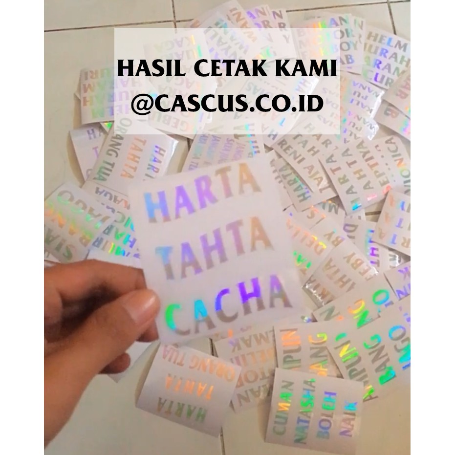 STIKER HARTA TAHTA HOLOGRAM/STIKER HARTA TAHTA/CUTTING STIKER HARTA TAHTA BISA CUSTOM NAMA SIAPAPUN