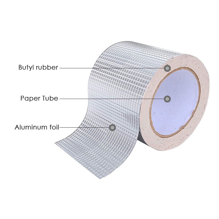 lakban anti bocor aluminium foil tape waterproof tahan panas Kualitas Terbaik dengan aluminium foil self-adhesive butyl waterproof tape housing anti bocor tape