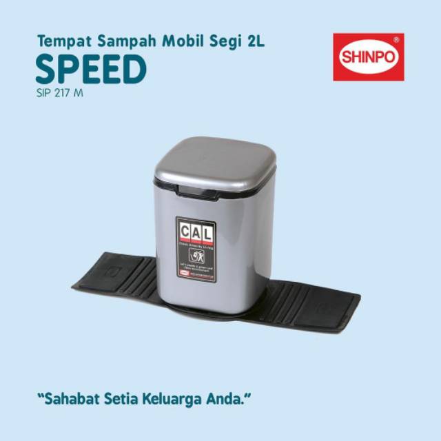 Tempat sampah mobil segi shinpo 217m ukuran 2 liter