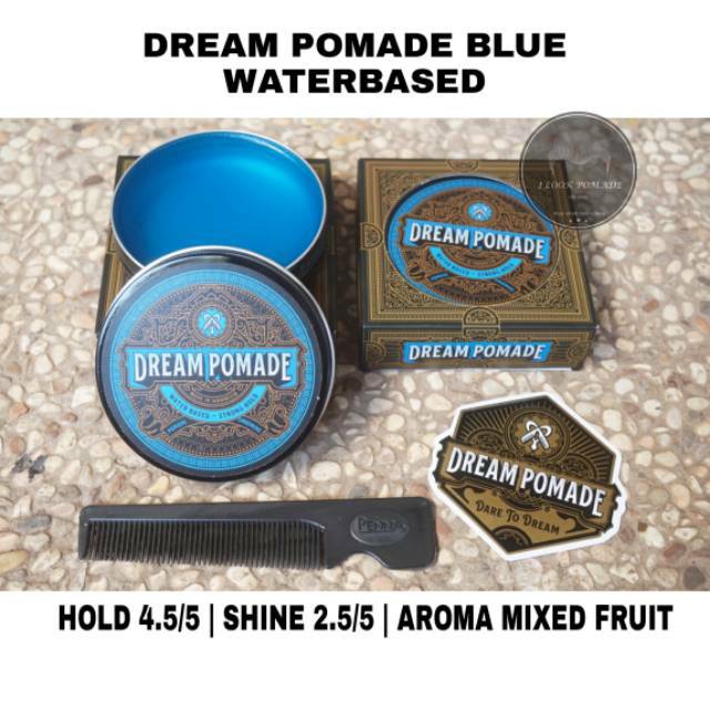 [BPOM] DREAM POMADE BLUE WATERBASED STRONG HOLD FREE SISIR SAKU