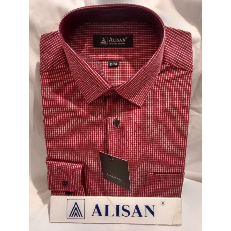 Kemeja Motif kotak-kotak ALISAN Lengan pendek