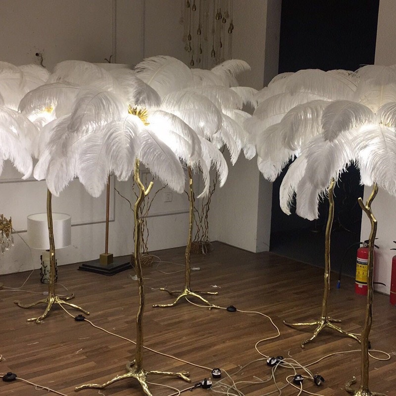Standing Feather Lamp Import / Lampu bulu berdiri Lampu Hias Mewah