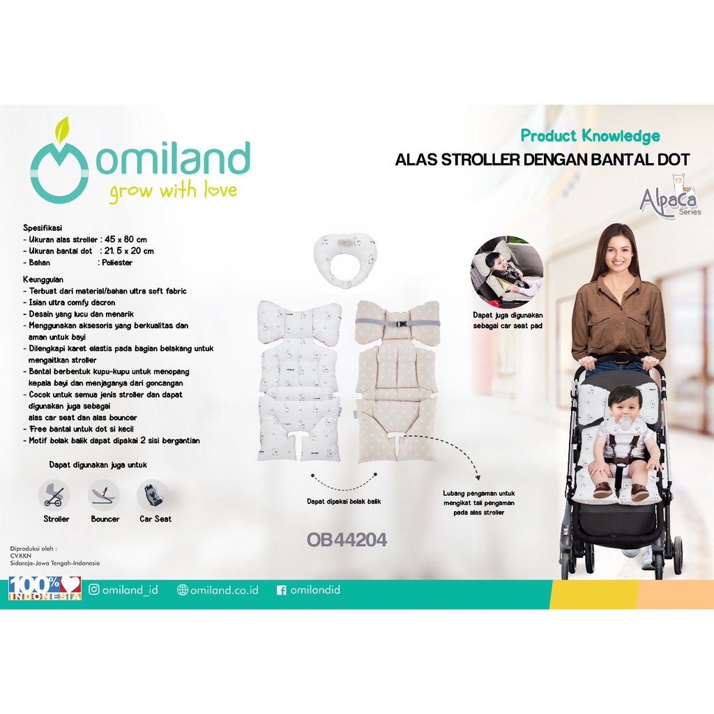 Omiland Alpaca Series Tas Bayi Gendongan Samping Matras Selimut