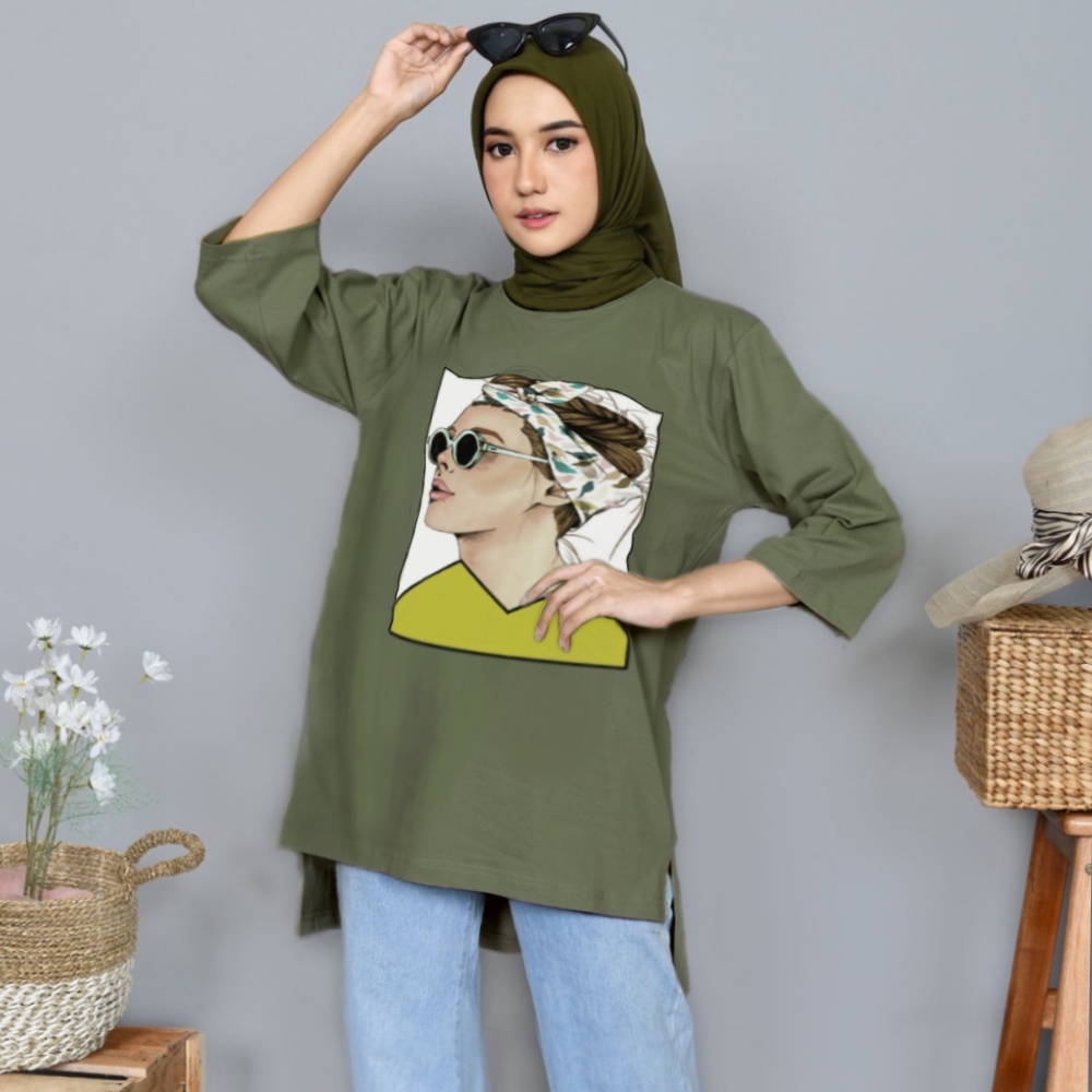 LD 130 ATASAN OVERSIZE PENGUIN KAOS JUMBO WANITA