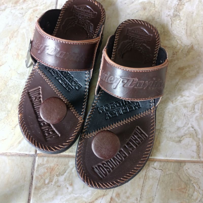 sandal kulit Harley sandal kulit asli pria nyaman dipakai