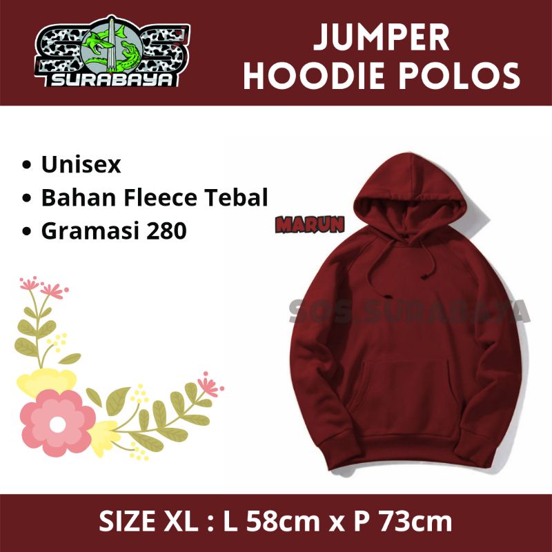 HOODIE Wanita Sweater Pria Polos Laki Laki Perempuan XL-3