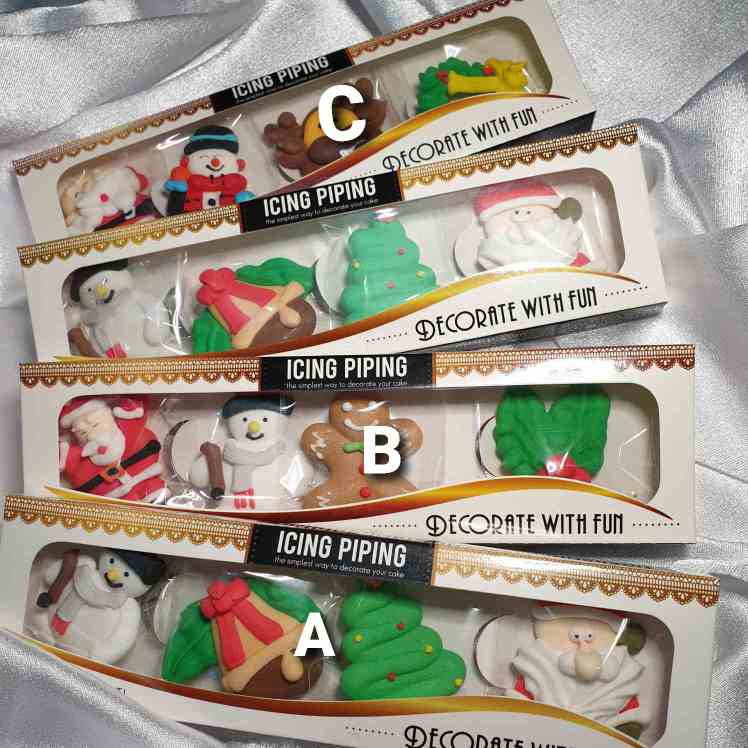 

CHRISTMAS ICING PIPING| BAHAN MAKANAN | AKSESORIS KUE | BAHAN KUE | PAJANGAN KUE